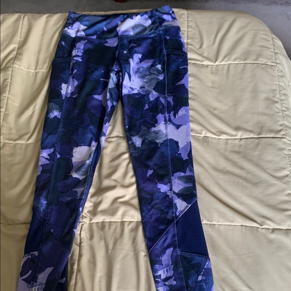 Blue and Purple Camouflage Leggings